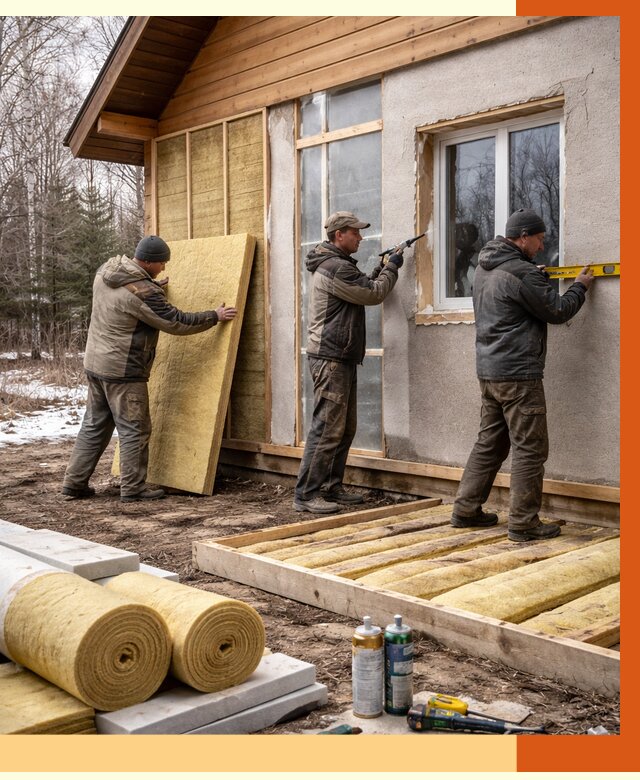 Утепление дачного дома в Салехарде от 5084 руб/м2 — недорого | ТепломастерСлх