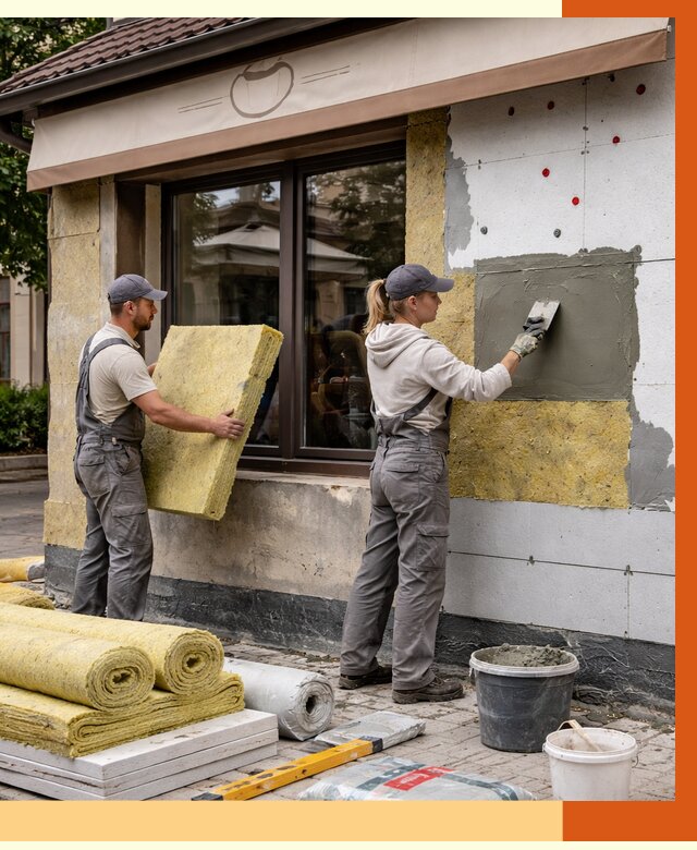 Утепление кафе в Салехарде от 4496 руб/м2 — комплексно под ключ | ТепломастерСлх
